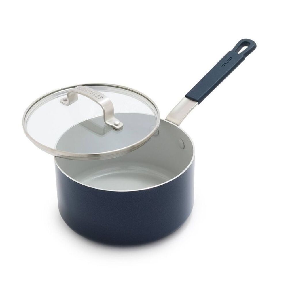 Bobby Flay -  Aluminum Ceramic Fry Pan 400F 2.5QT Oxf Blue
